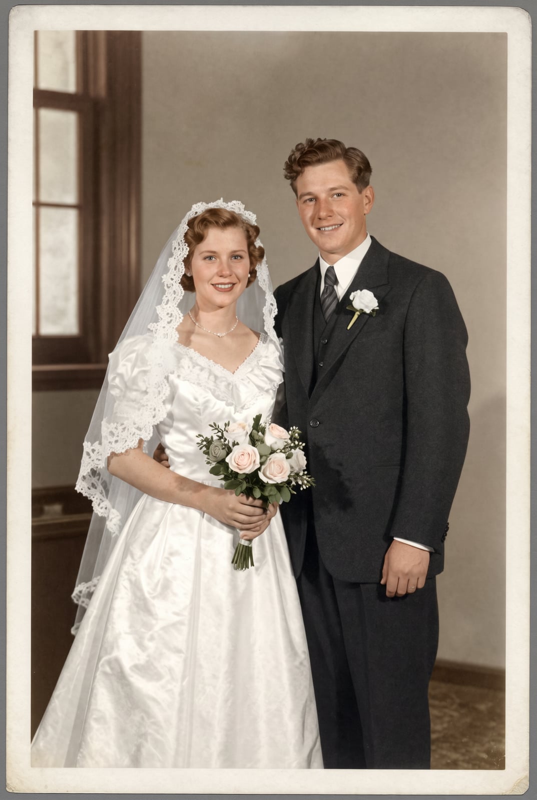 1940s · wedding day · water damage