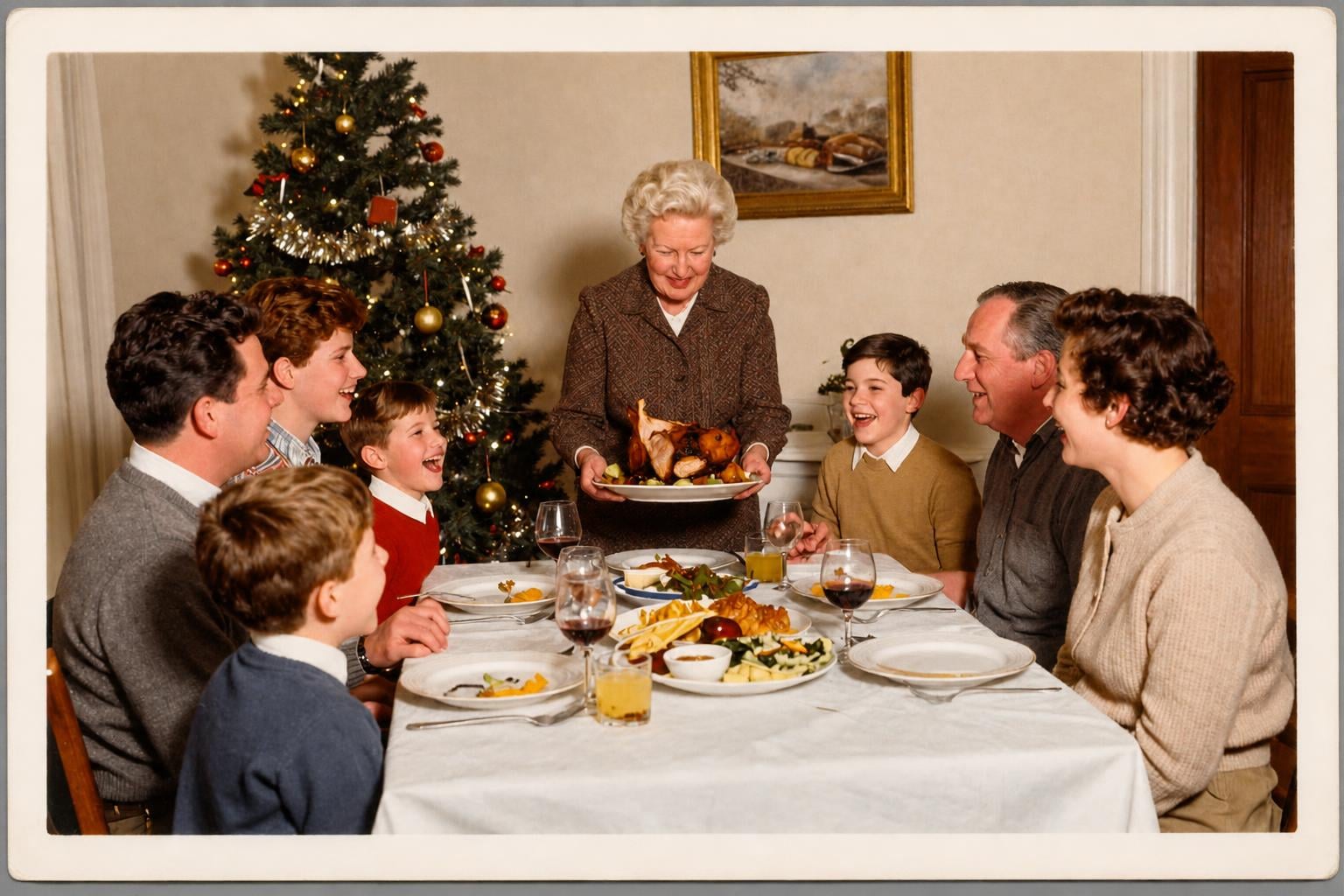 1950s · the whole family at Christmas · faded